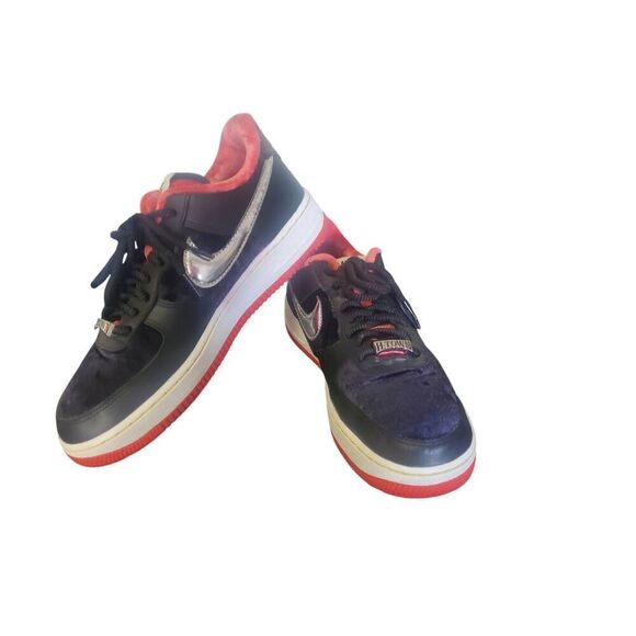 Men's Size 8.5 Nike Air Force 1 Low PRM H-Town Houston  Sneakers Shoes Black Red - Picture 2 of 15